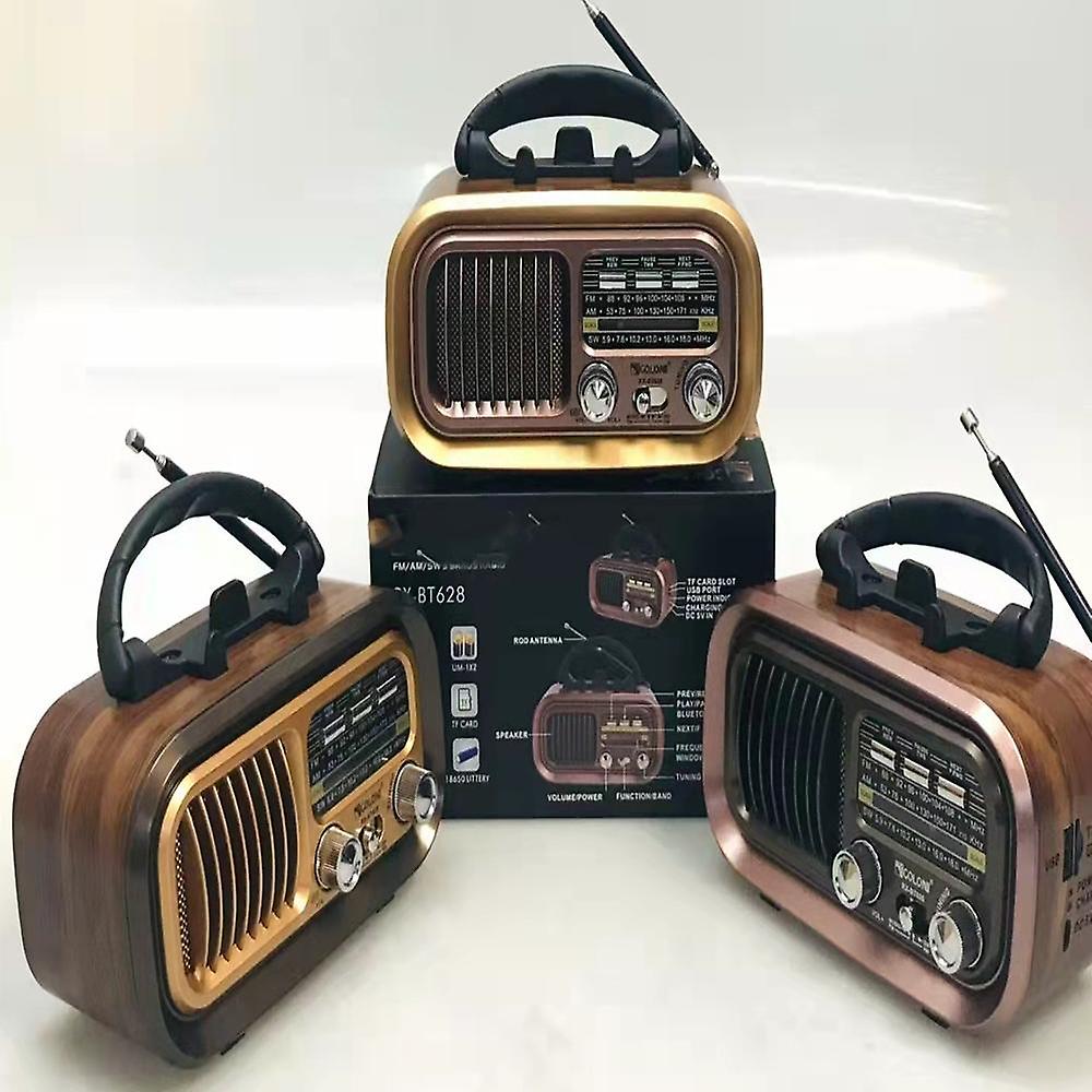 Vintage Bluetooth-radio Mit Fm/am (mw)/sw-empfang, Mp3-player, Usb-, Sd- Und Tf-kartenleser – Tragbar, Batterie- Und Netzbetrieben – Farbe Zufällig – Ideal Für Senioren
