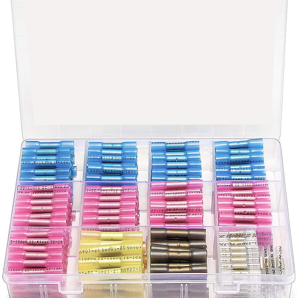 Set Mit 340 Sopoby Wärmeschrumpfenden, Wasserdichten Drahtverbindern, Sortiment An Elektrischen Crimpverbindern (150 Rote, 100 Blaue, 20 Gelbe, 20 Schwarze, 5 Graue)