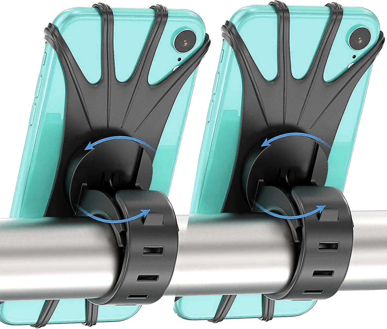 Universelle Silikon-fahrradhalterung Mit 360°-drehung Für Smartphones Von 4 Bis 6,5 Zoll – 2er-pack