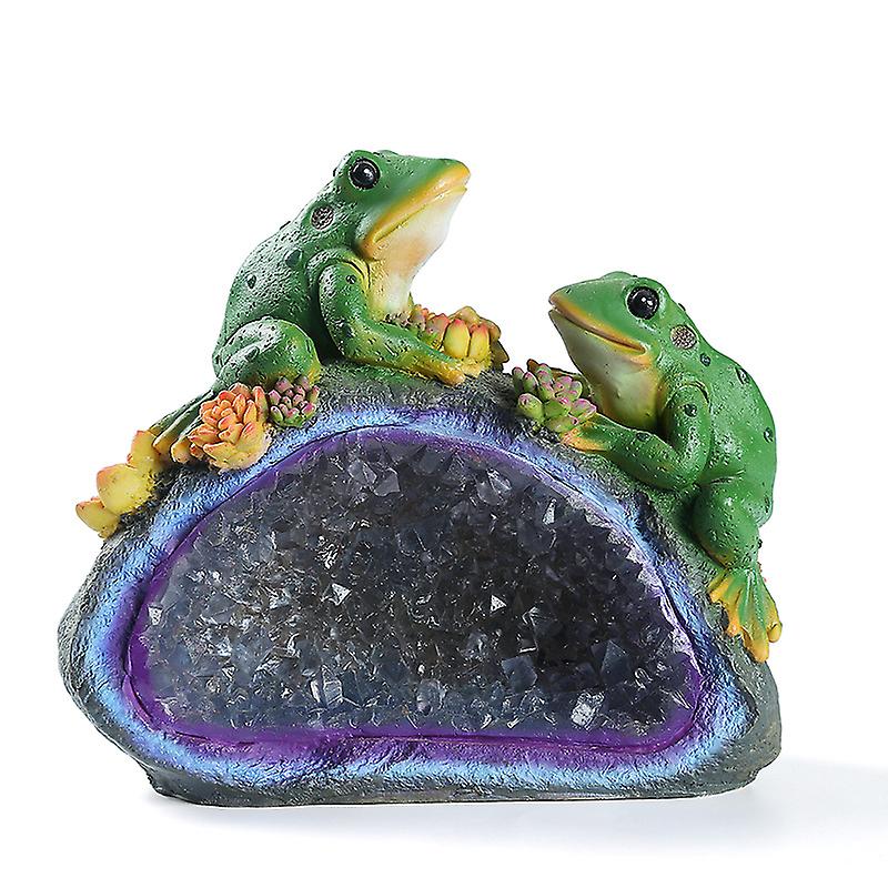 Dekorative, Solarbetriebene Froschfigur Mit Beleuchtung Für Den Garten