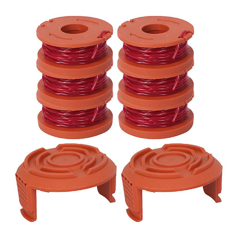 Set Mit 6 Trimmerköpfen Und 2 Spulenkappen Für Worx-trimmer, Verbessert Die Schneidleistung