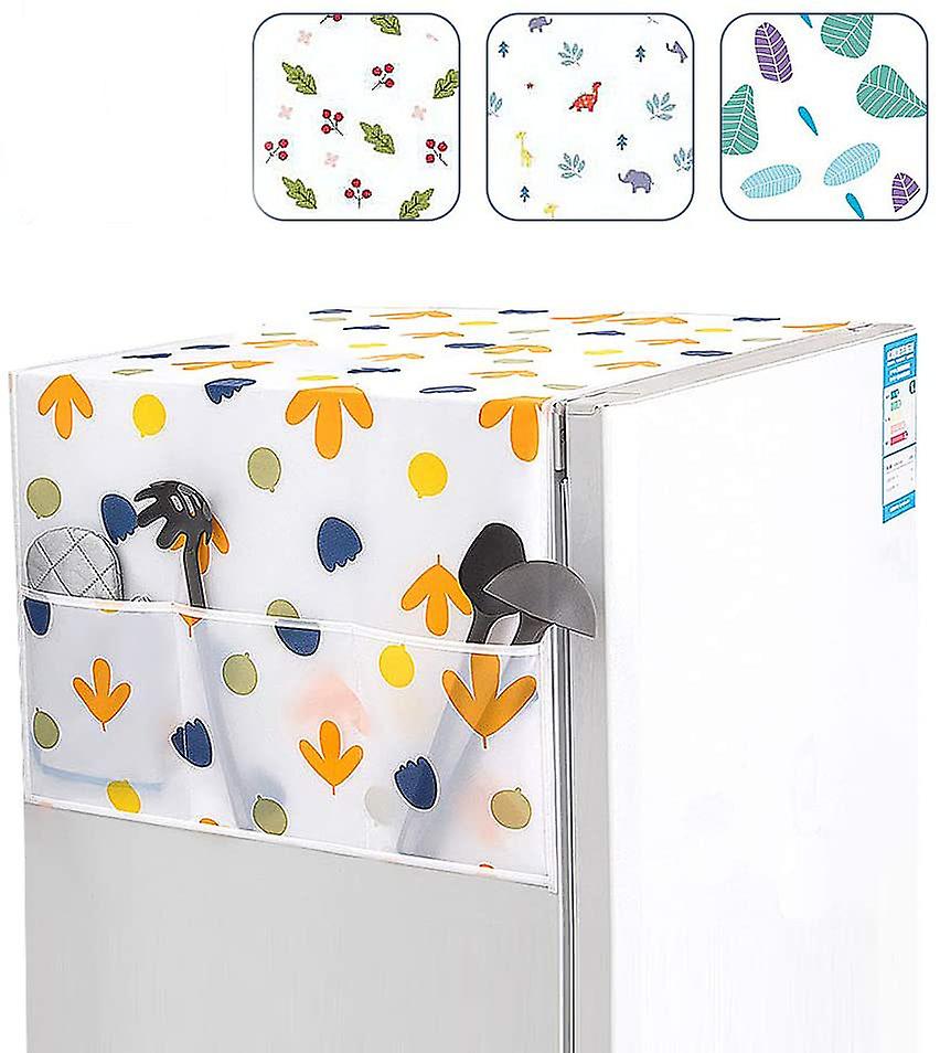 Set Mit 4 Kühlschrankabdeckungen Mit Seitlichen Aufbewahrungstaschen Und Wasserdichter Abdeckung Für Die Waschmaschine (54 X 130 Cm)
