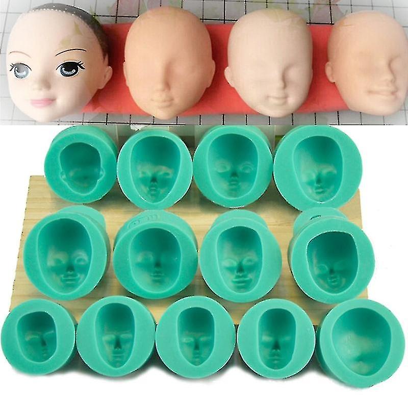 Set Mit 13 Wiederverwendbaren Silikon-fondant-kuchenformen Für Gesichter