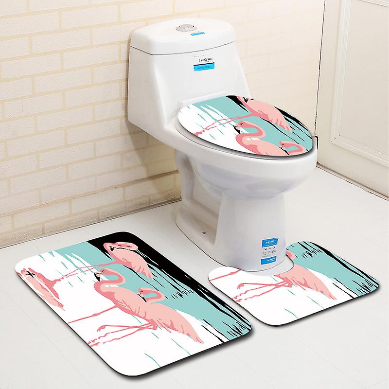 Rutschfeste Badezimmermatten-set Mit Tiermotiven – 3-teilig: Wc-bodenmatte, Fußmatte Und Teppich.