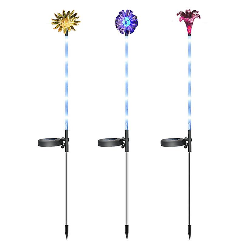 Set Mit 3 Farbwechselnden Led-solarleuchten Für Die Gartendekoration