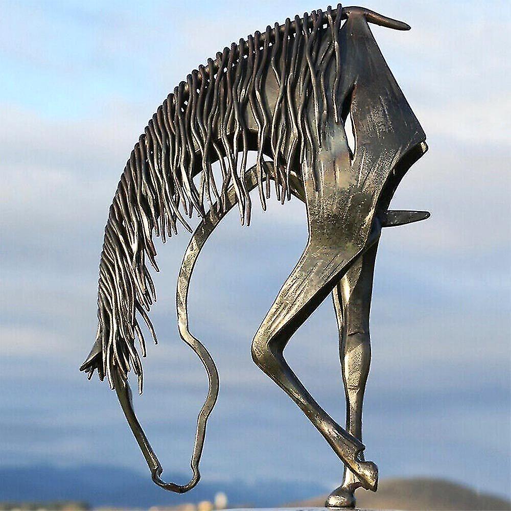 Pferdestatue Aus Metall, Skulptur Zur Dekoration Von Haus Und Garten, Handgefertigtes Geschenk.
