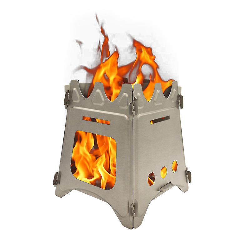 Ultraleichter, Faltbarer Titan-holzofen, Ideal Für Camping Und Picknicks.