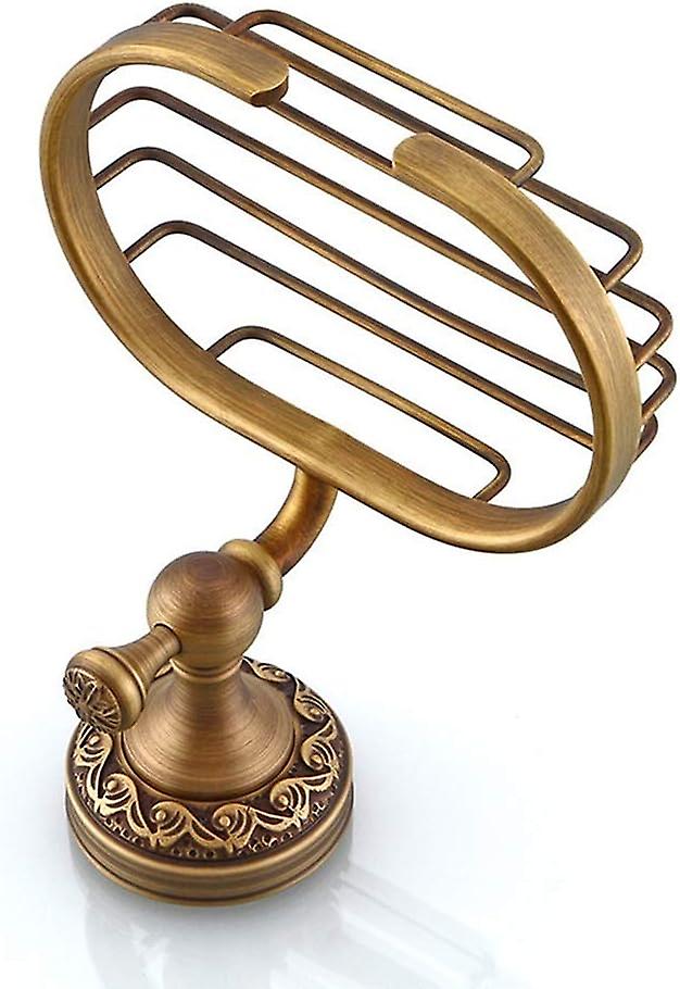 Vintage-badezimmerwandregal Aus Messing Mit Antik Geschnitzter Seifenschale