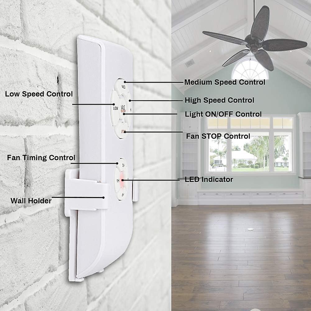 Kabellose Fernbedienung Für Deckenventilatoren Mit 4 Timer-einstellungen Und 3 Geschwindigkeitsstufen – Universeller 220-v-ventilatorschalter, Ideal Für Zuhause, Büro, Hotel Und Restaurant