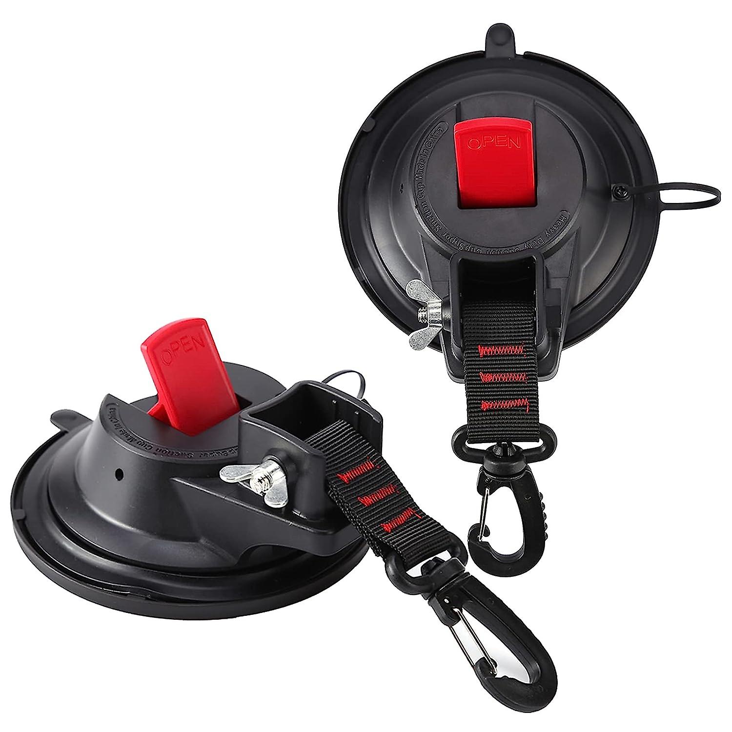 Paar Robuste Saugnapfanker Mit Haken Zur Befestigung Von Markisen An Fahrzeugseiten, Booten, Campingausrüstung, Planen, Zelten, Gepäck Und Abdeckungen.