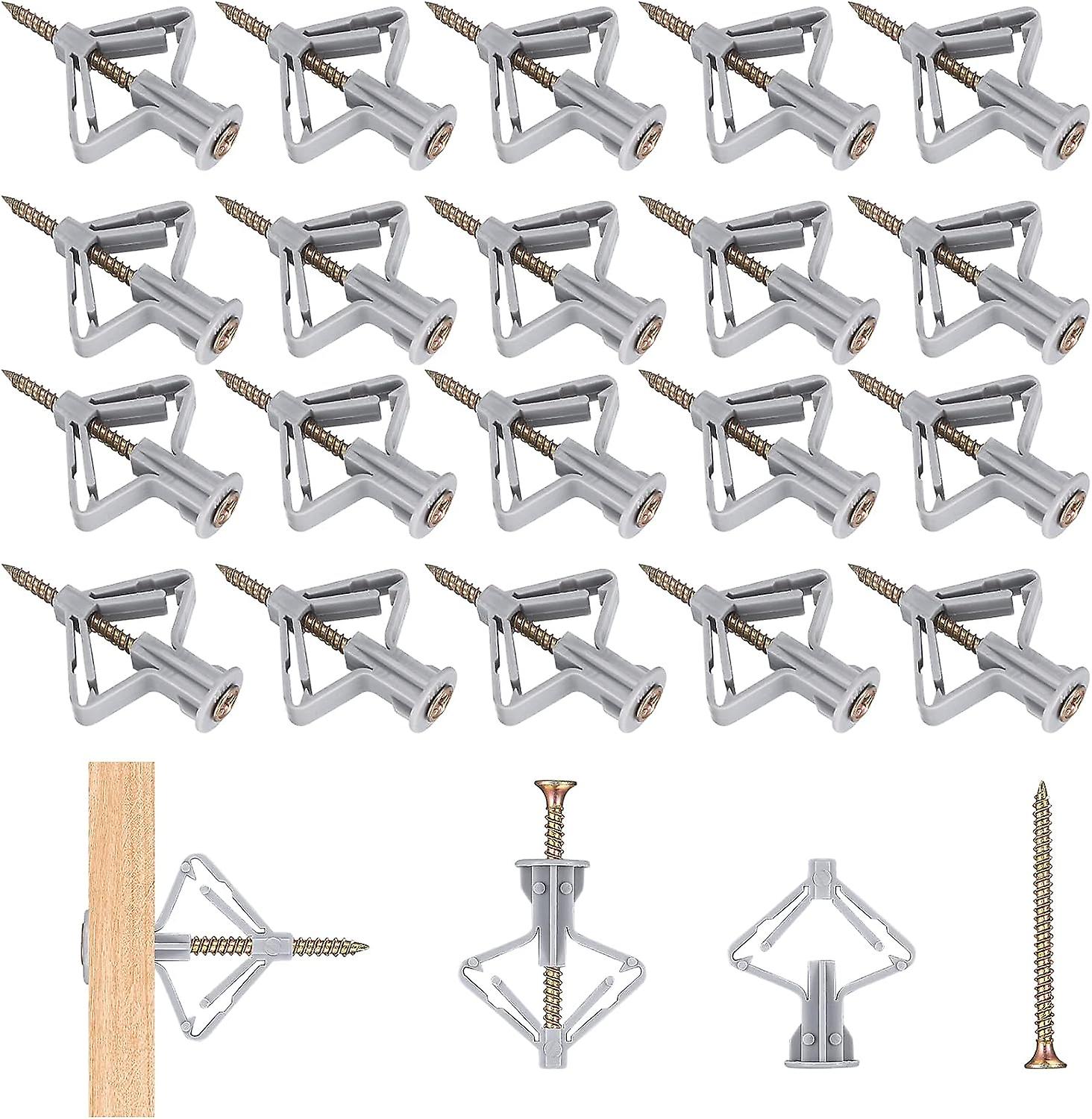 Sortiment Mit 120 Dübeln Und Schrauben Für Gipskartonplatten (60 Dübel Für Hohlwände Und 60 Selbstbohrende Schrauben Für Beton).