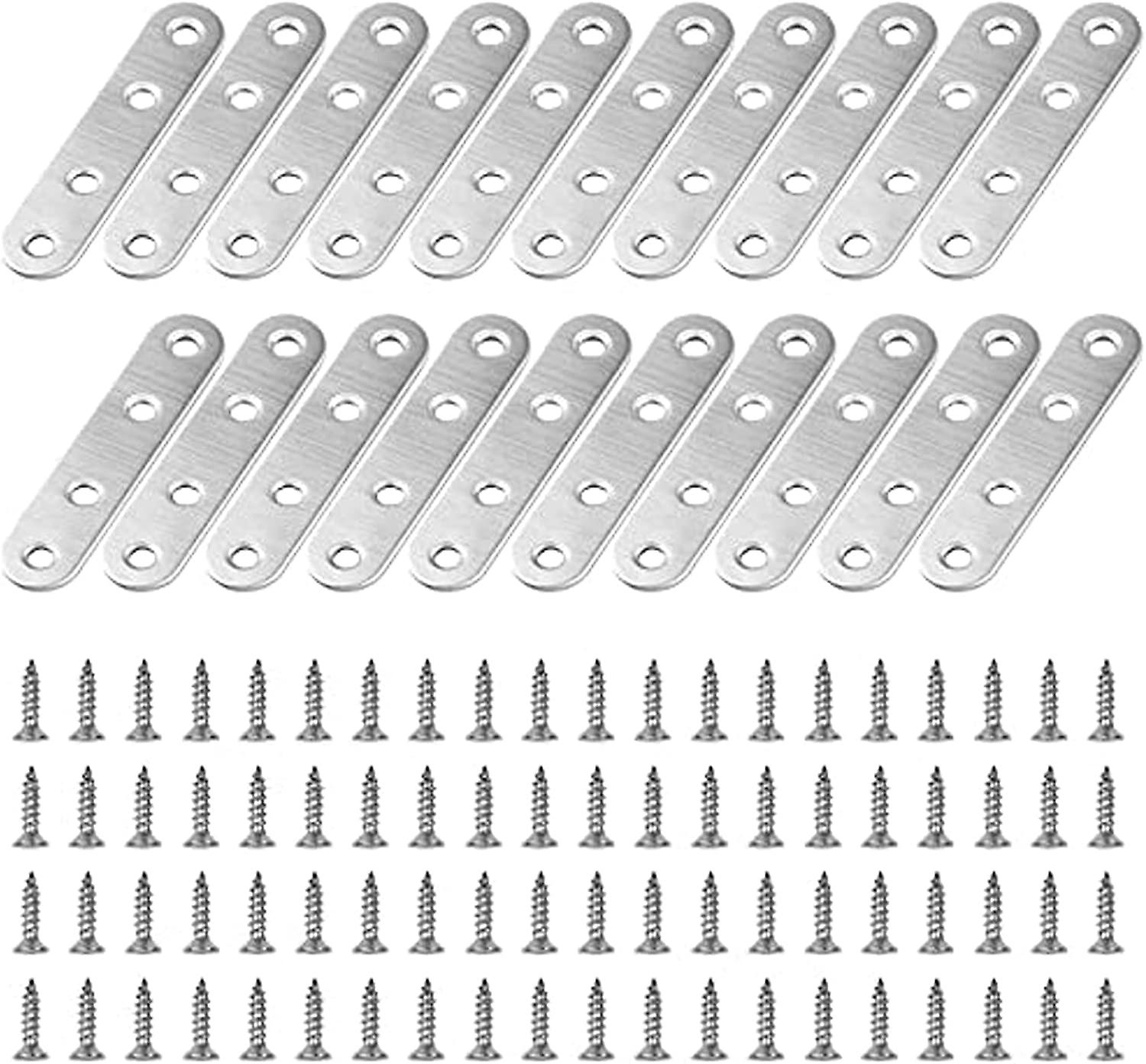 Packung Mit 20 Flachen Halterungen Und 80 Schrauben (76162,0 Mm)
