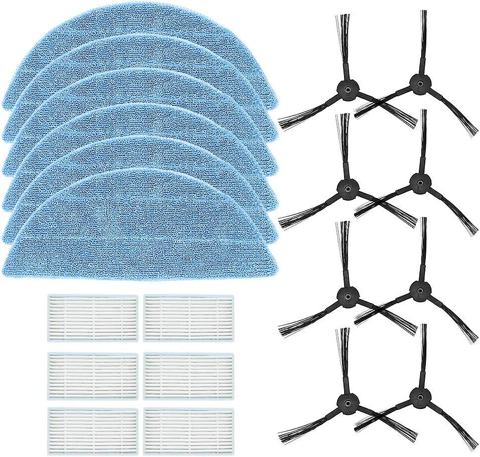 Ersatzset Für Ilife V3, V3s, V5 Und V5s Saugroboter: 8 Seitenbürsten, 6 Hepa-filter Und 6 Reinigungstücher.