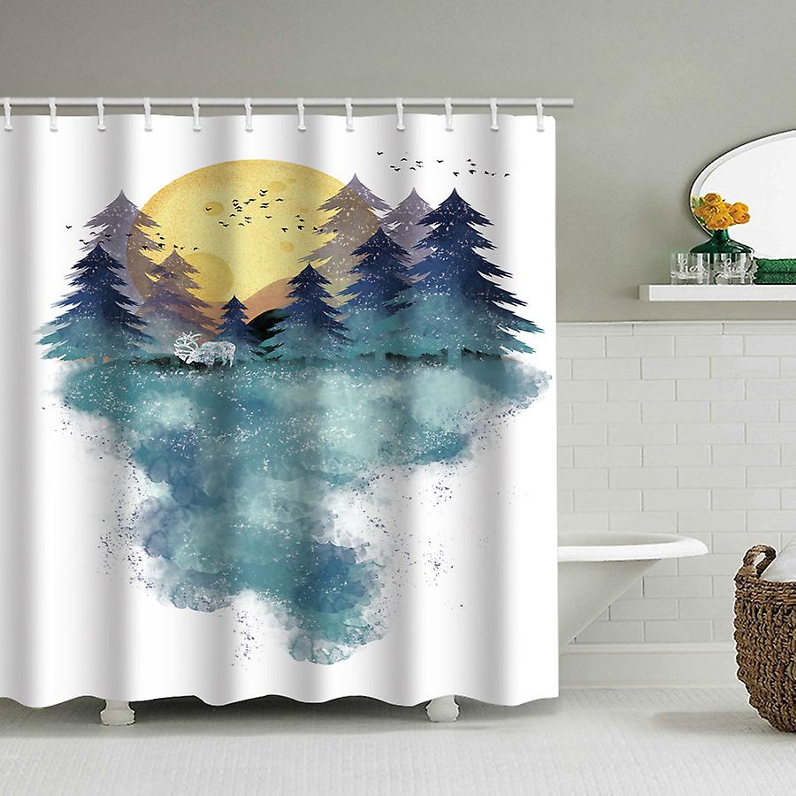 Stoffvorhang „pearl Landscape“ Mit Ringen – 150 X 180 Zoll