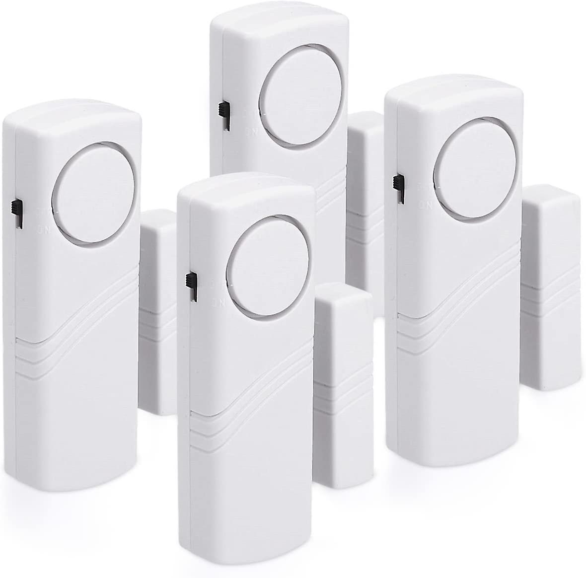 Set Mit 4 Drahtlosen Tür- Und Fensteralarmen – Magnetbetrieb, 100 Db, Einbruchschutzsystem Für Die Sicherheit Ihres Zuhauses