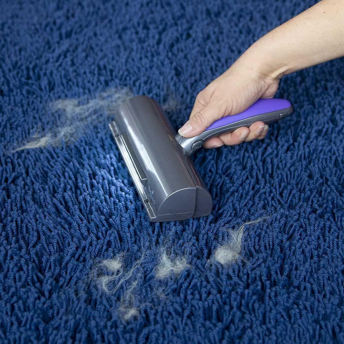 Lila-graue Tierhaarbürste (für Sofas, Kleidung, Autos) – Fur Daddy Sweeper – Tierhaarsammler Für Katzen Und Hunde