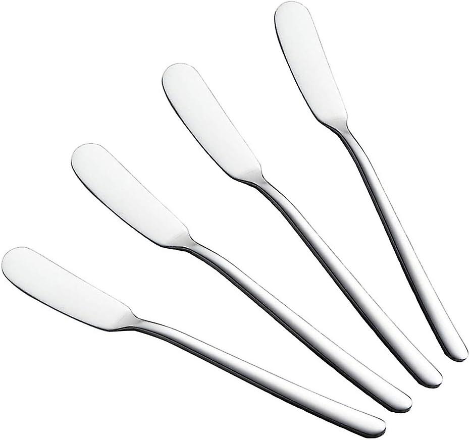 Set Aus 2 Hochglanzpolierten Küchenutensilien Aus Edelstahl Mit Ergonomischem Griff: Buttermesser Und Käsespatel.