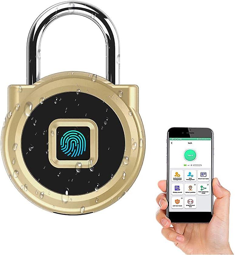 Intelligentes Digitales Schloss Für Spinde In Fitnessstudios Mit Entsperrung Per App – Fernzugriff, Wasserdicht (ip65), Schlüsselloses Öffnen – Ideal Für Schwimmbäder, Rucksäcke Und Gepäck – Gold