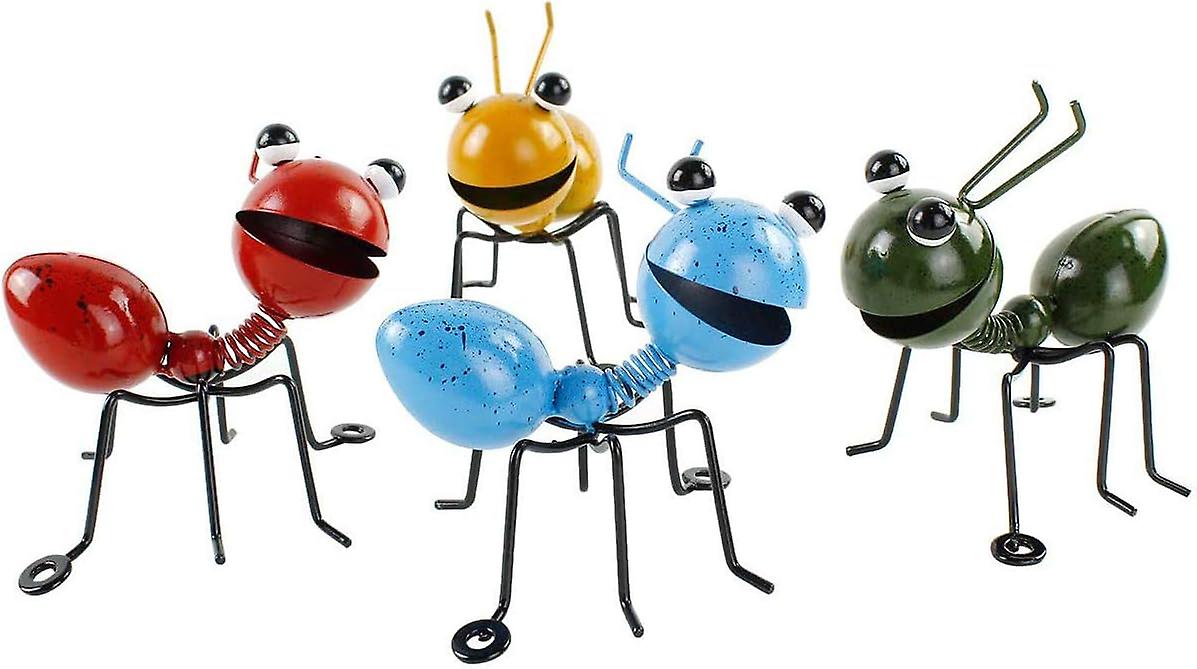 Set Mit 4 Metall-wandskulpturen Von Ameisen - Niedliche Dekoration Für Garten Und Innen-/außenbereich