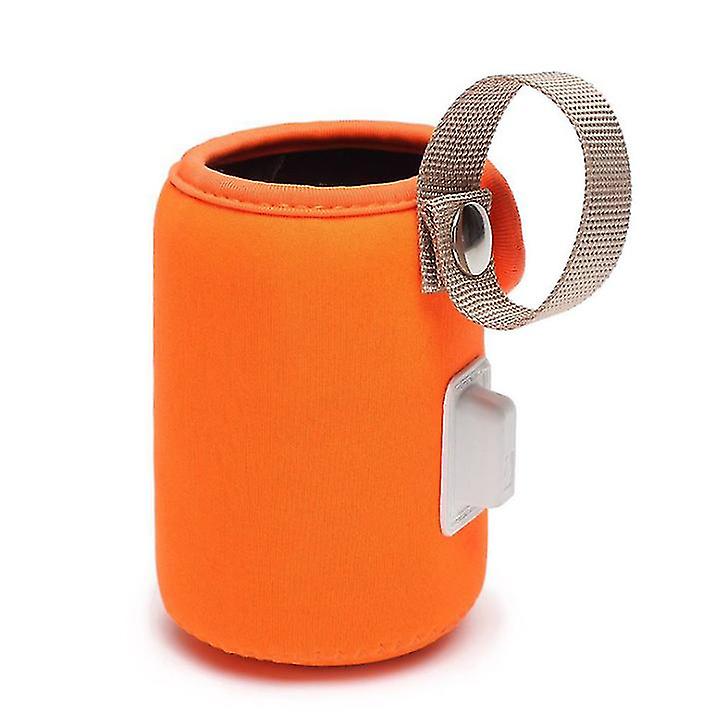 Tragbarer Usb-babyflaschenwärmer – Orangefarbene Heiztasche