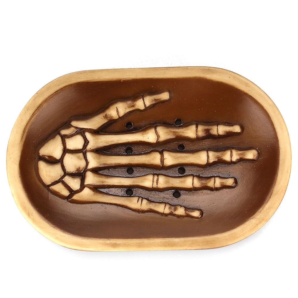 Set Mit 2 Orangefarbenen Skelett-seifenschalen – Totenkopfförmige Aufbewahrungsschale Aus Kunstharz Für Badezimmer-/duschseife, Dekorativer Seifenhalter