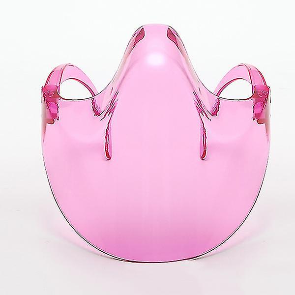 Wiederverwendbare, Faltbare, Transparente Gesichtsmaske Mit Nasenpads Und Schutzvisier Für Große Größen, Rosa