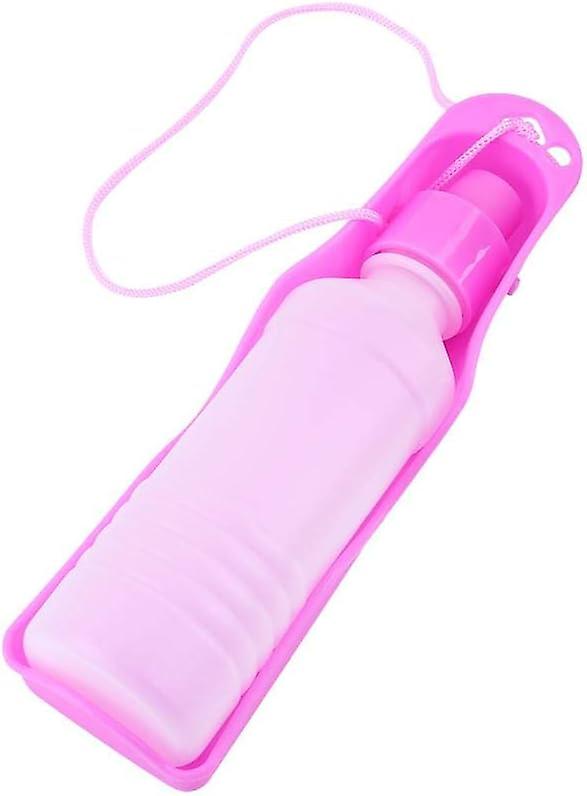 Tragbarer Wasserspender Für Haustiere Aus Kunststoff – 250 Ml/500 Ml Rosa Reise-wasserflasche