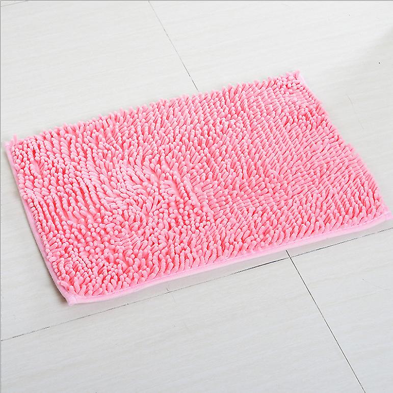 Rutschfeste Badematte Aus Chenille-mikrofaser – Weich Und Saugfähig – Maschinenwaschbar – Rosa – 40 X 60 Cm