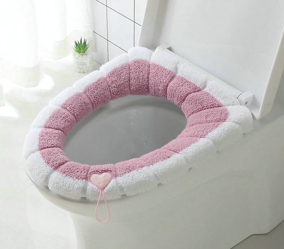 Set Mit 5 Universellen, Pinkfarbenen, Wasserdichten Toilettensitzkissen Mit Aufhängeschlaufe – Weich, Warm Und Waschbar