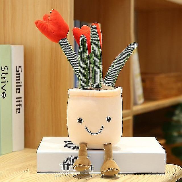 30 Cm Große Künstliche Rote Plüschtulpe, Dekorative Pflanze Fürs Schlafzimmer