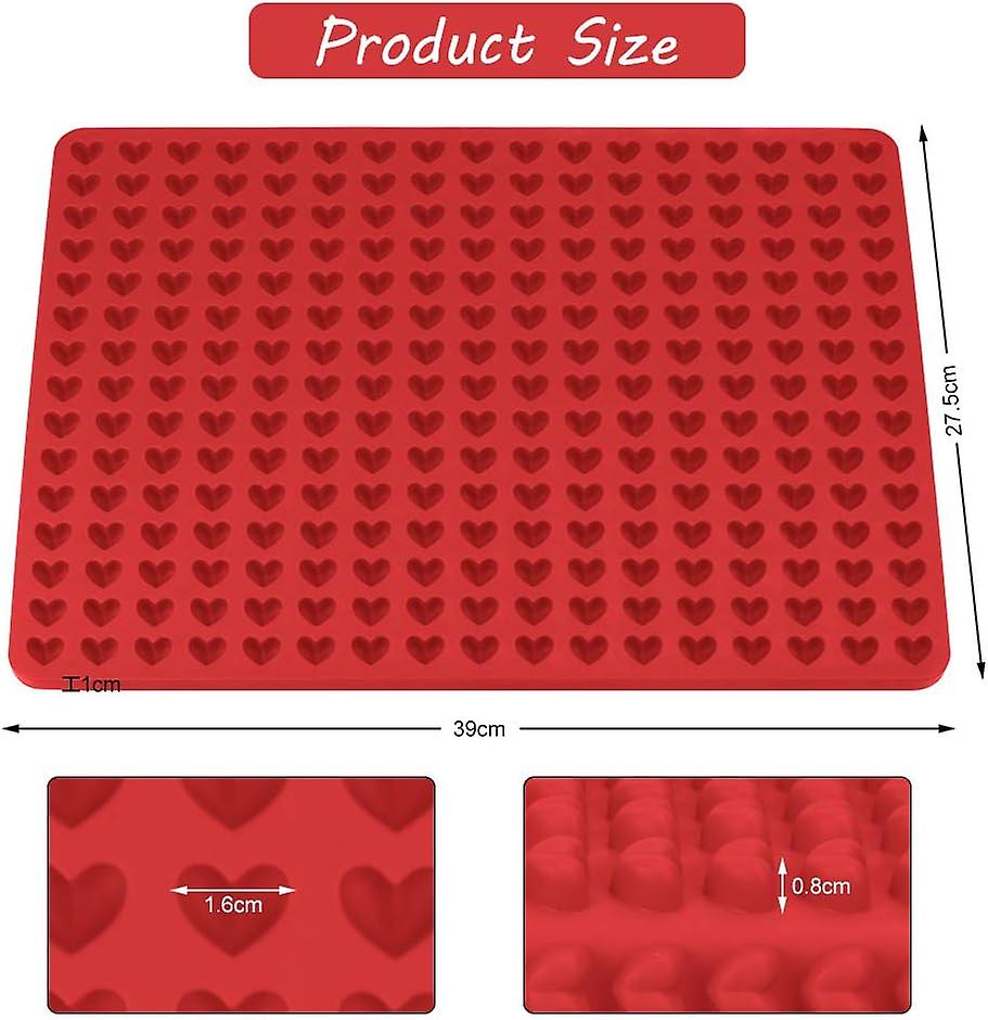 Cm Herzförmige Silikon-backmatte Mit Formen Für Fischgräten, Fisch Und Kuchen Rote Antihaftbeschichtete Silikon-backmatte Für Kekse, Pralinen Und Fleischplatten