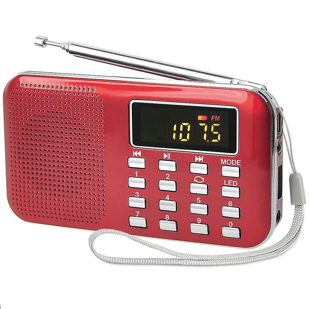 Tragbares, Rotes Fm/am-radio Mit Batteriebetrieb, Mp3-player, Lautsprecher, Tf-/usb-kartenkompatibilität Und Taschenlampe – Ideal Für Notfälle, Badezimmer, Reisen Und Outdoor-aktivitäten