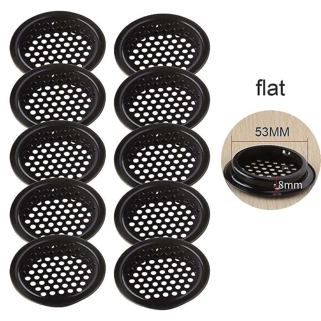 Packung Mit 10 Schwarzen Runden Dachkastenlüftern, Edelstahl, 19-53 Mm, Flach (53 Mm).