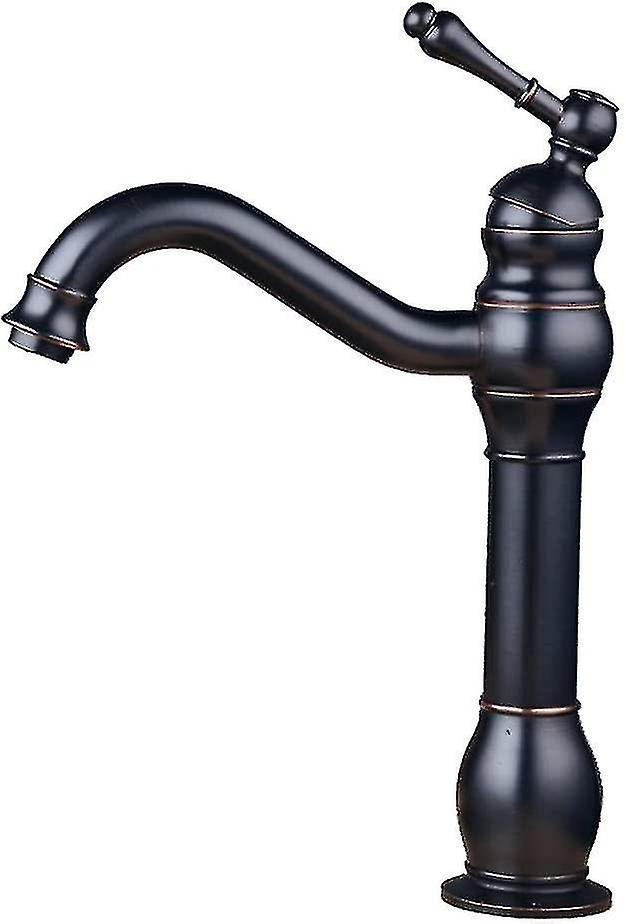 Retro-waschtischarmatur, Aus Schwarzem Messing, Hoher Auslauf, Elegantes Und Antikes Design, Einzigartige Schwarze Armatur