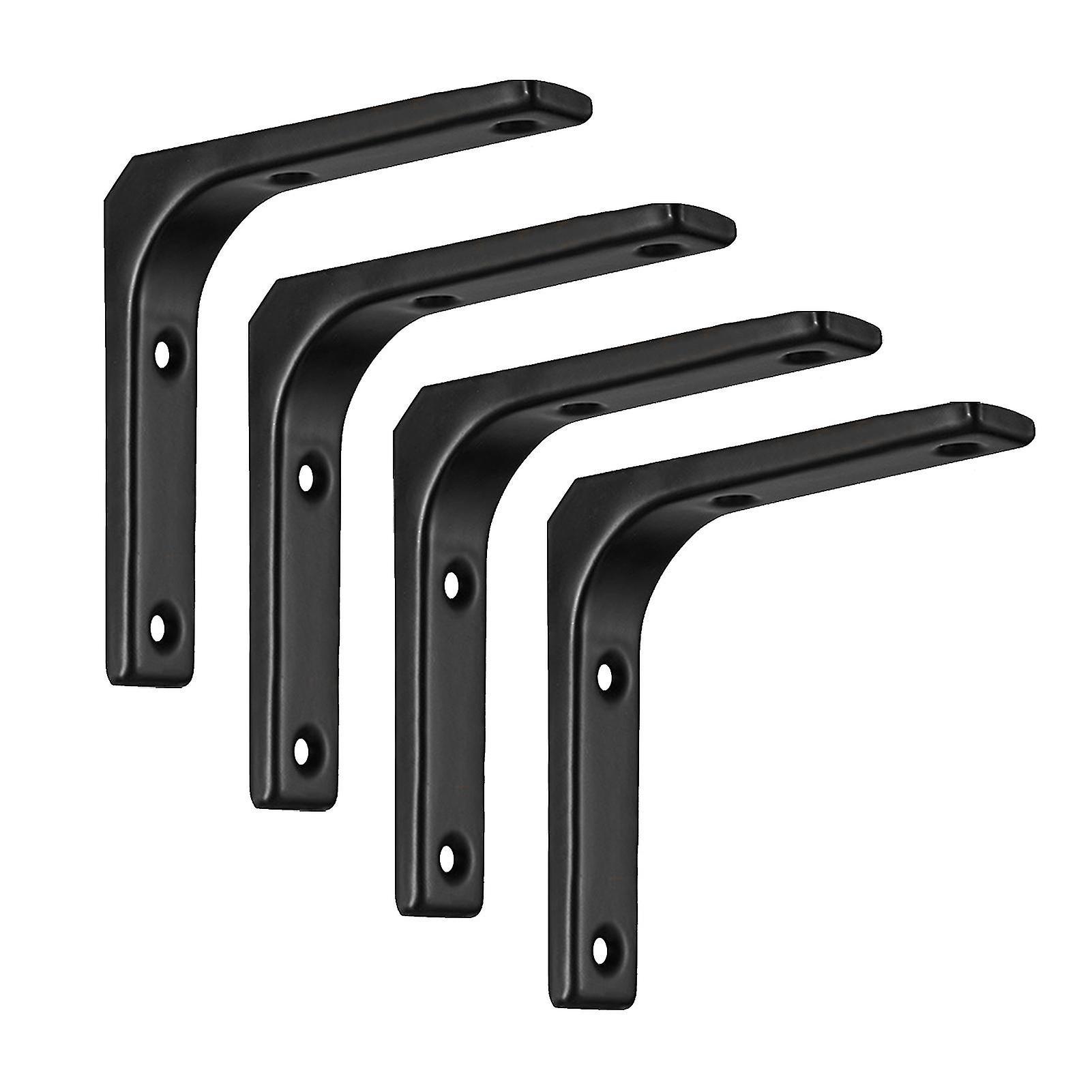 Set Mit 4 Robusten L-förmigen Stahl-regalwinkeln Für Möbel Und Wohnaccessoires – 100 X 100 Mm – Schwarz