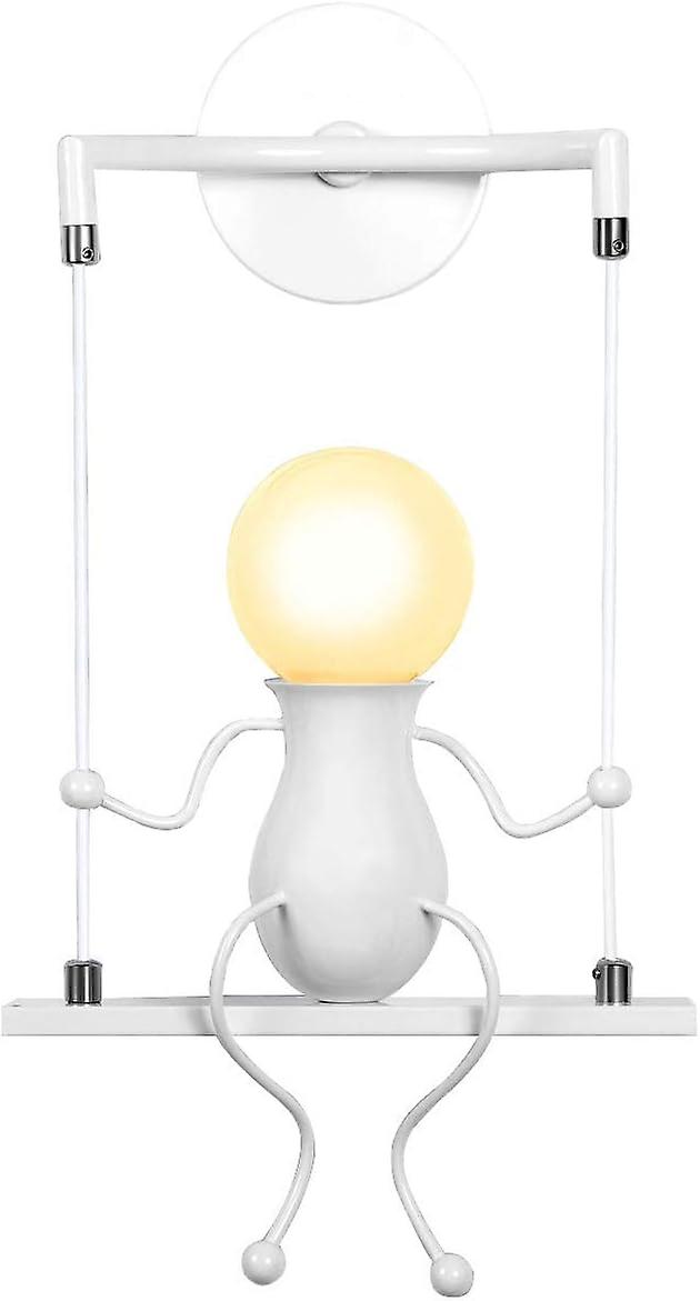 Kreative Humanoide Schwarze Led-wandleuchte - Moderne Art-deco-lampe Für Kinderzimmer, Schlafzimmer, Treppenhaus - E27-glühbirne Max. 60 W.