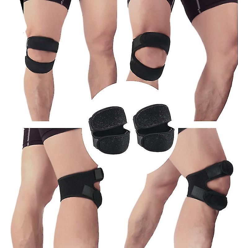 Verstellbare Kniebandage (2 Stück) Für Damen Und Herren - Kniebandage Zur Sehnenunterstützung, Schmerzlinderung, Basketball, Arthritis, Laufen (schwarz)