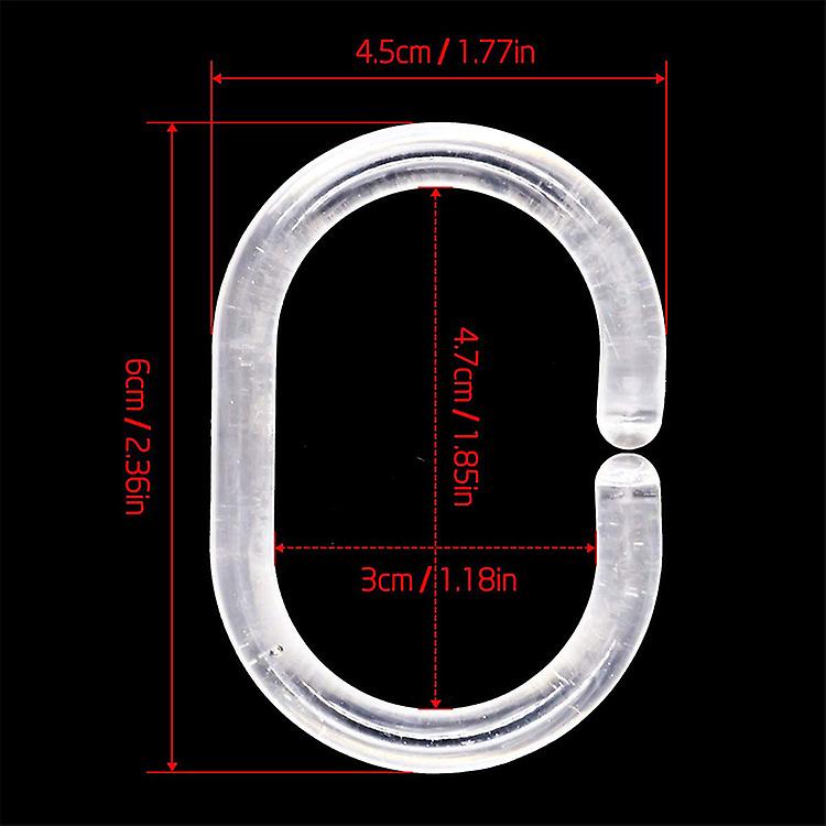Transparente, Weiße Duschvorhangringe – 24er-pack, 3,8 X 5,5 Cm