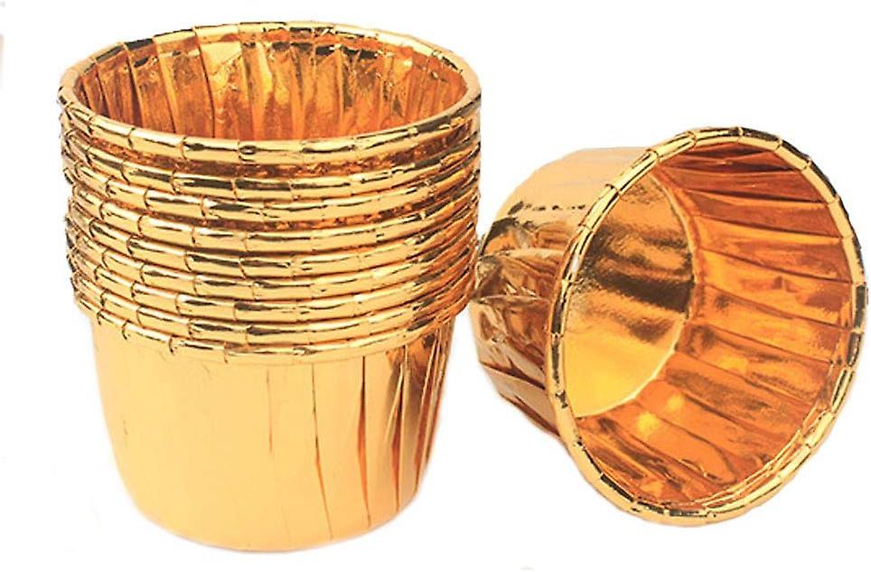 Set Mit 50 Goldenen Cupcake- Und Muffinförmchen