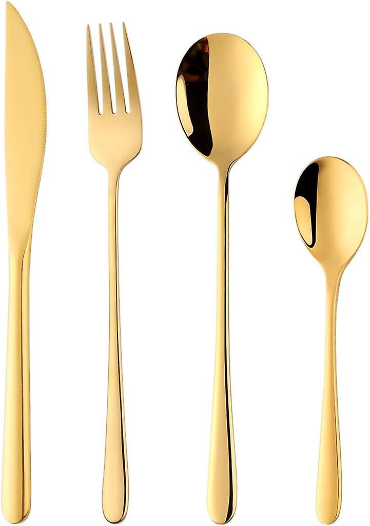 Goldfarbenes Edelstahl-besteckset – 4-teilig