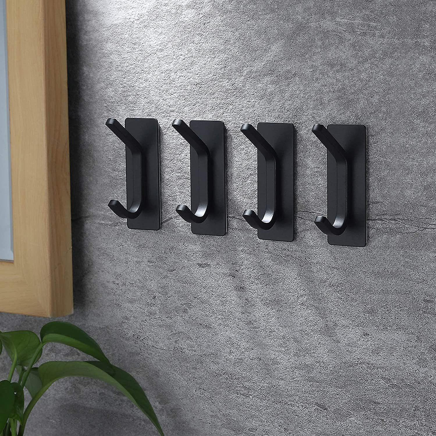Selbstklebende Haken Für Handtücher – 4er-set Silberne Haken Für Bademäntel Und Jacken – Kein Bohren Erforderlich – Ideal Für Bad Und Küche