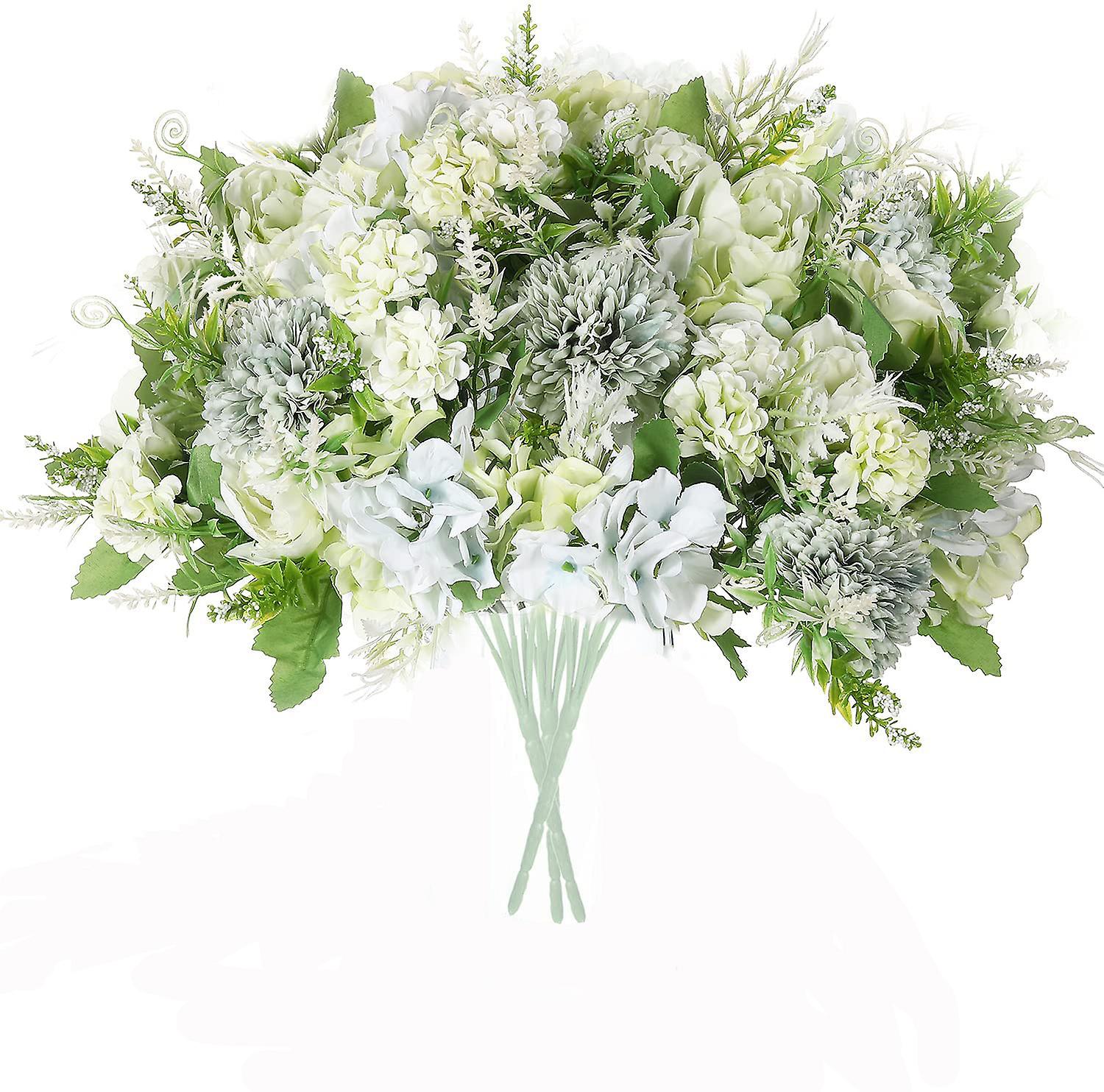 Set Aus 3 Künstlichen Pfingstrosen Und Chrysanthemen – Lila Hochzeitsstrauß