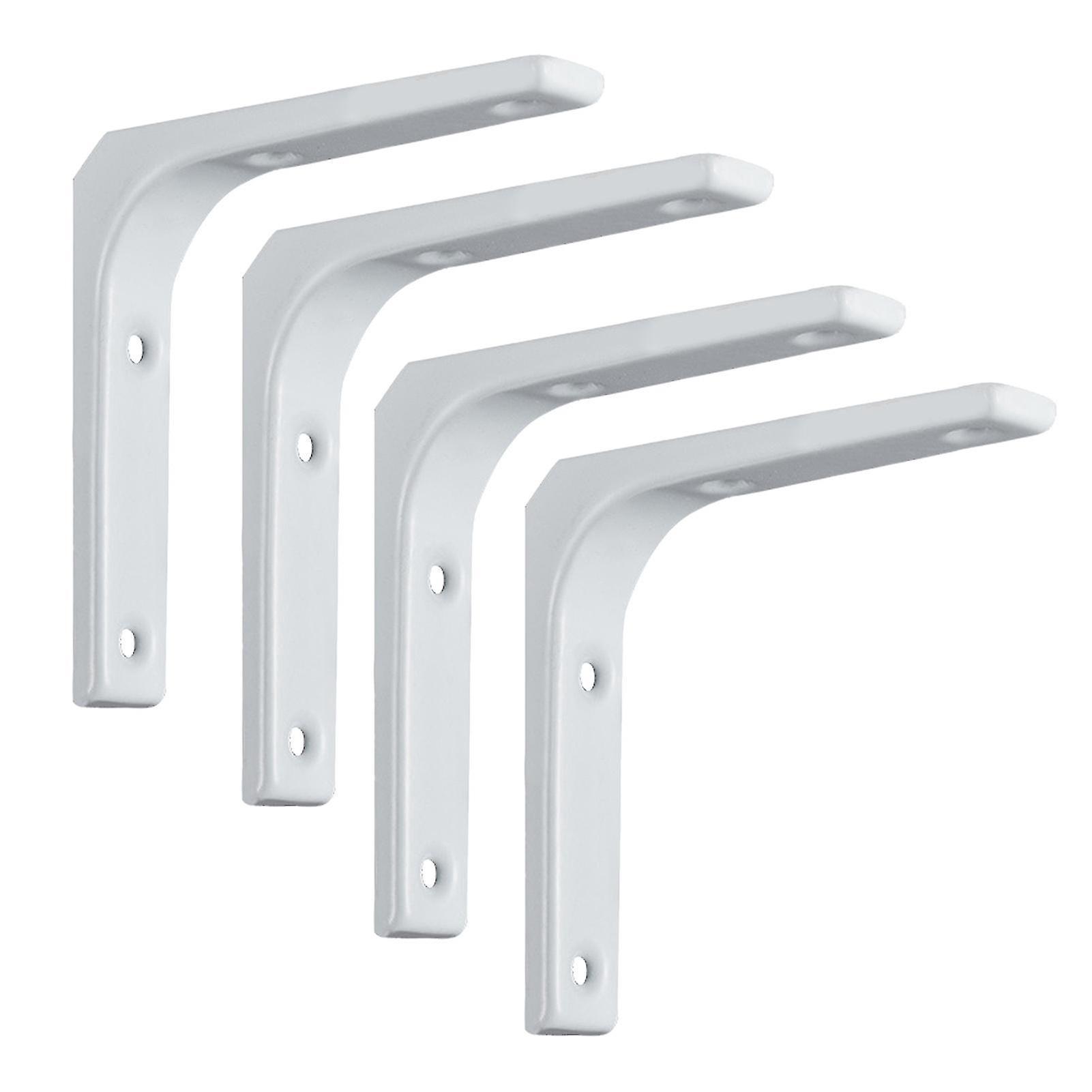 Set Mit 4 Robusten L-förmigen Stahl-regalwinkeln Für Möbel Und Wohnaccessoires – 100 X 100 Mm – Weiß