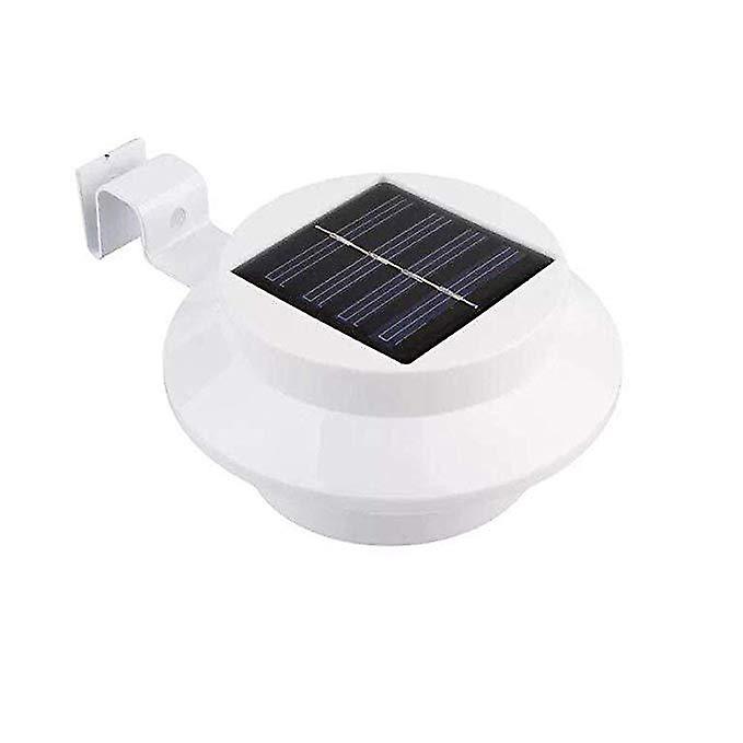 Set Mit 2 Solar-wandleuchten Mit Weißem Gehäuse, Warmweißen Leds Für Garten, Zaun Und Einfahrt