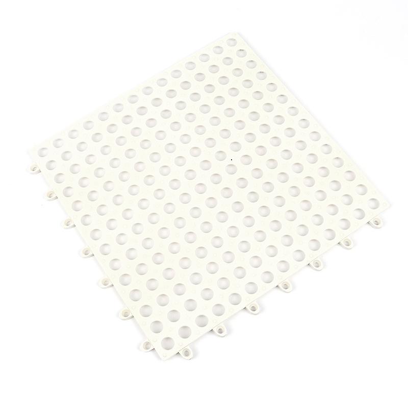 Set Mit 6 Weißen, Rutschfesten Pvc-badematten Und Küchenmatten, 30 X 30 Cm
