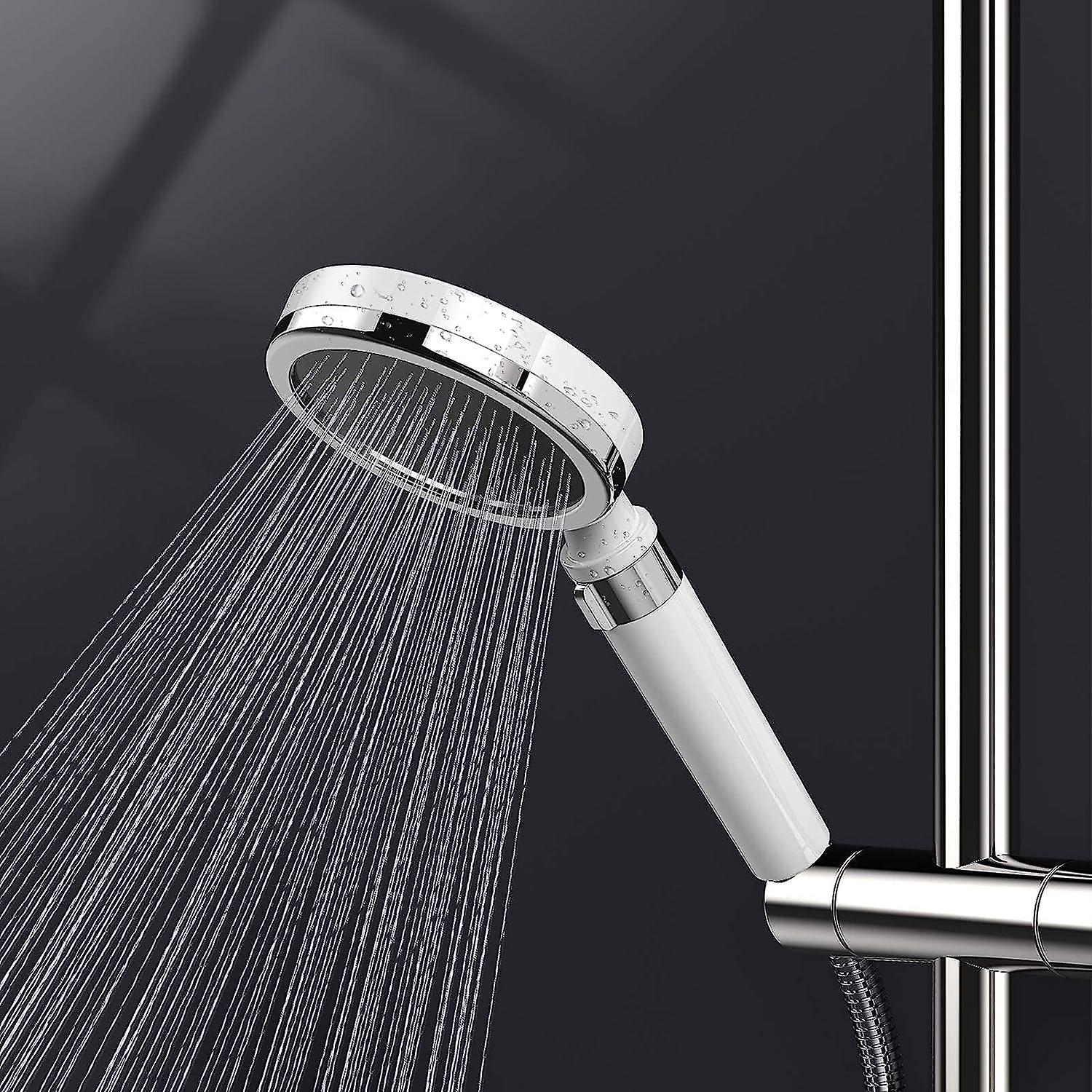 Hochdruck-duschkopf Mit 3 Antikalkfiltern Und Wassersparendem, Weißem Design