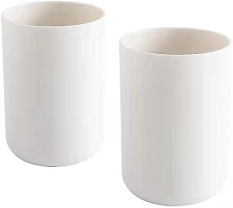 Set Bestehend Aus 2 Weißen Zahnputzbechern, Zahnbürstenhalter Und 300-ml-kunststoffbecher