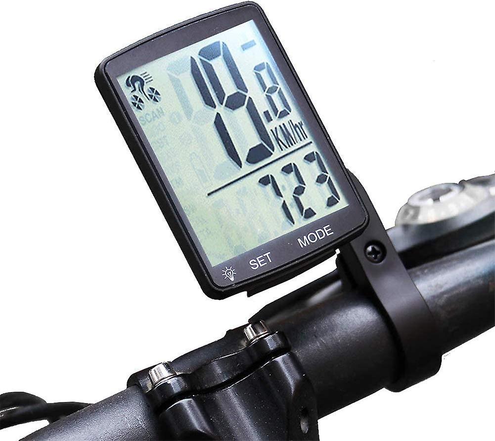 Kabelloser Lcd-fahrradtacho Mit Automatischer Speicherfunktion Und Temperaturmessung – Weiß