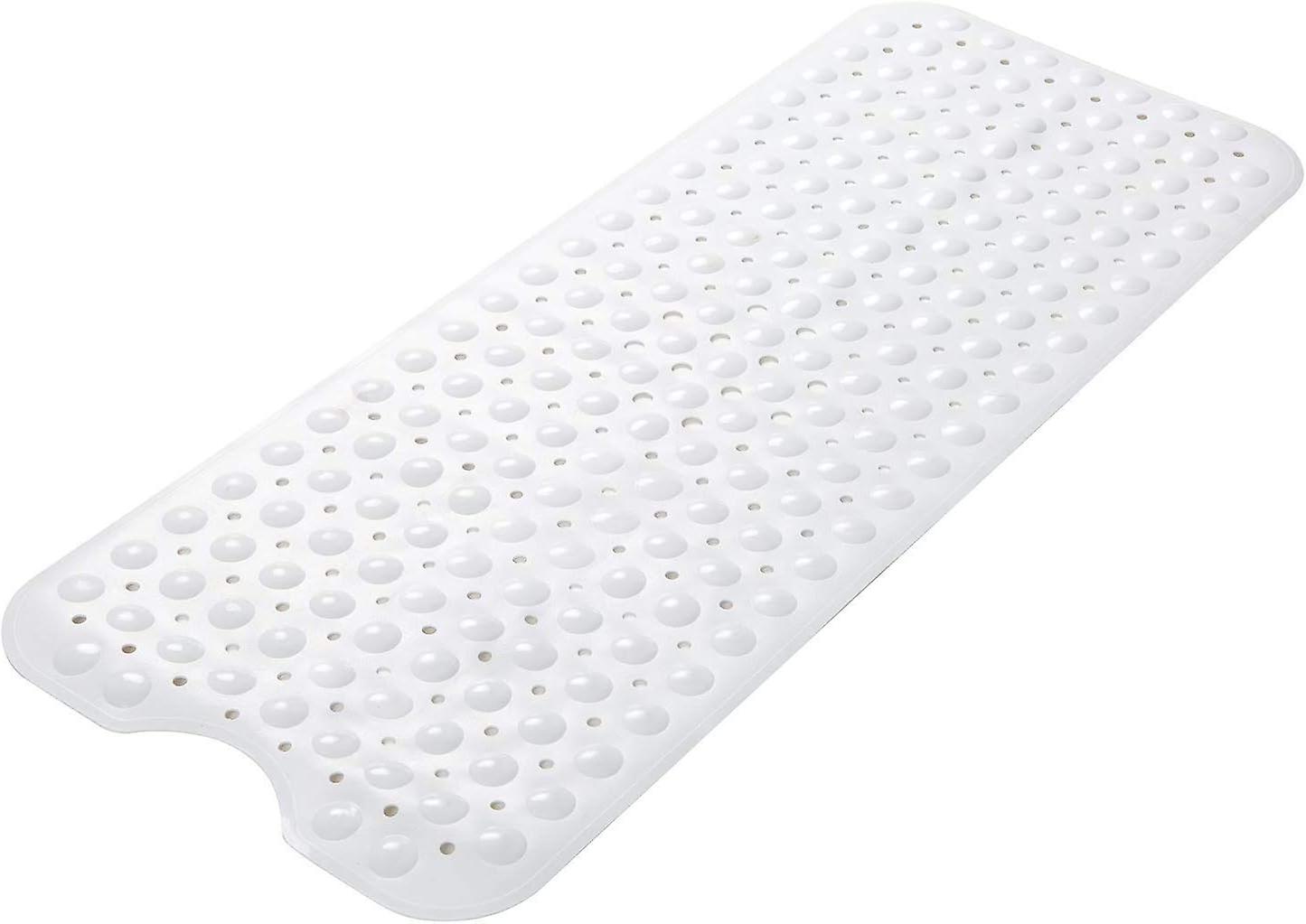 Extra Lange, Rutschfeste Badematte Für Kinder – Schimmelresistent, Antibakteriell, Bpa-, Latex- Und Phthalatfrei – Maschinenwaschbar – Weiß, 39 X 16 Cm