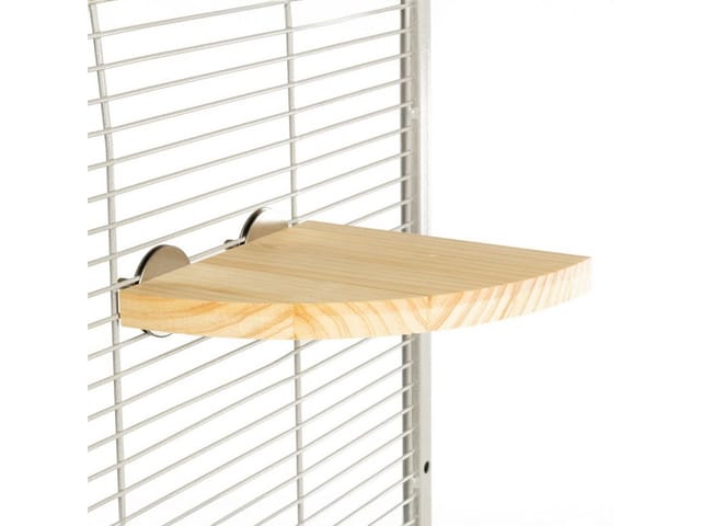 Happy Bird Vogelspielplatz Vogel Sitzecke aus Naturholz, Plattform zur Befestigung im Vogelkäfig, ca. 15x15x1,5 cm, 90° Winkel